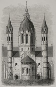 Exterior of Mainz Cathedral, Germany, 1877. Creator: Unknown