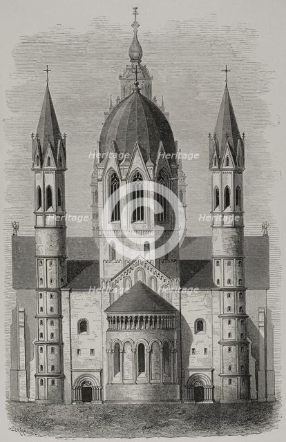Exterior of Mainz Cathedral, Germany, 1877.  Creator: Unknown.