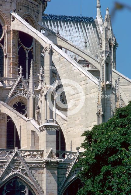Exterior of Notre Dame, Paris, France, 14th century. Artist: Unknown