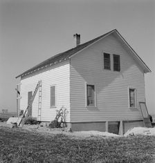 Exterior of Soper house, just finished painting, Willow Creek area, Malheur County, Oregon, 1939. Creator: Dorothea Lange