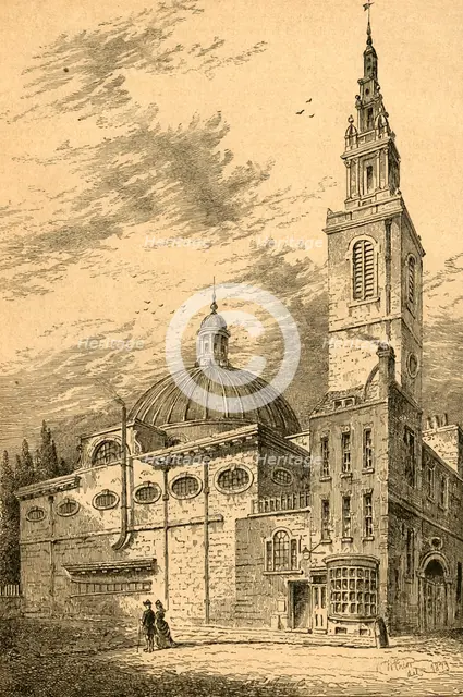 'Exterior of St. Stephen's, Walbrook, in 1700', (1897). Creator: Unknown.