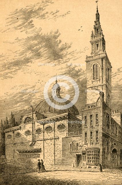 'Exterior of St. Stephen's, Walbrook, in 1700', (1897). Creator: Unknown.