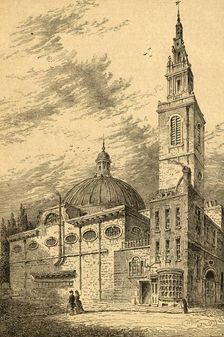 Exterior of St. Stephen's, Walbrook, in 1700 (1897). Creator: Unknown