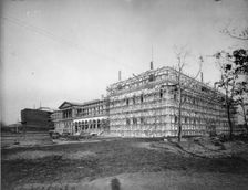 Exterior of Woman's Building, while under construction, at World's Fair, Chicago, Illinois, 1892. Creator: Frances Benjamin Johnston