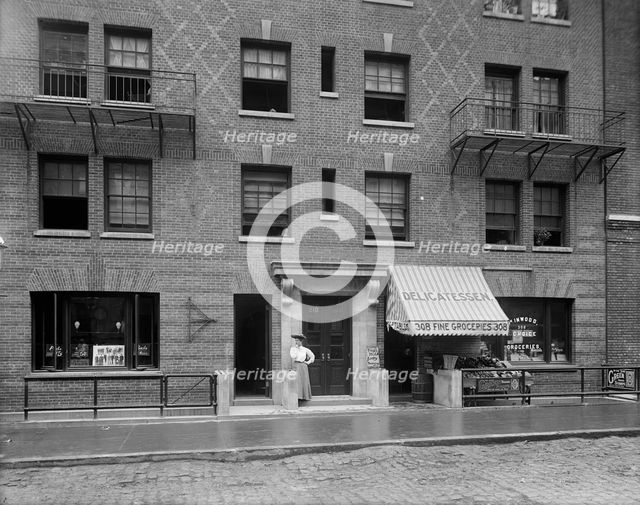 Exterior of tenement house, New York City, between 1900 and 1910. Creator: Unknown.
