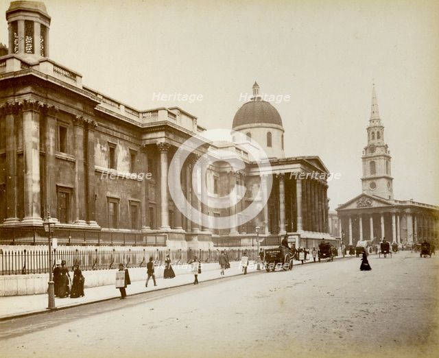 Exterior of the National Gallery, London, 1887. Artist: Unknown