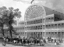 Exterior of the north transept of the Crystal Palace, London, built for the Great Exhibition, 1851. Creator: Unknown