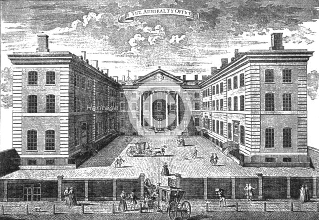 ''Exterior of the Admiralty in 1731; From a print published at the time. 1731', 1890. Creator: Unknown.