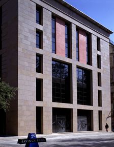 Exterior of the building of the University Pompeu Fabra in Barcelona Theatre Square
