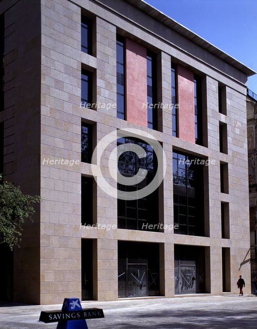 Exterior of the building of the University Pompeu Fabra in Barcelona Theatre Square.