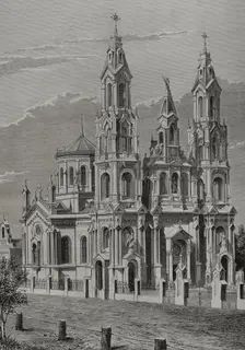 Exterior of the Church of Santa Felicitas, Buenos Aires, Argentina, 1878. Creator: Enrique Alba
