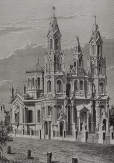 Exterior of the Church of Santa Felicitas, Buenos Aires, Argentina, 1878. Creator: Enrique Alba