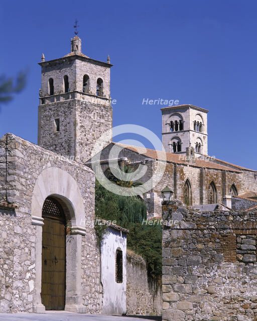 Exterior of the Church of Santa Maria de Trujillo (Cáceres), late Romanesque style and completed …