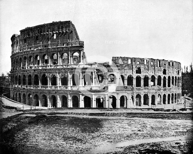 Exterior of the Colosseum, Rome, 1893.Artist: John L Stoddard