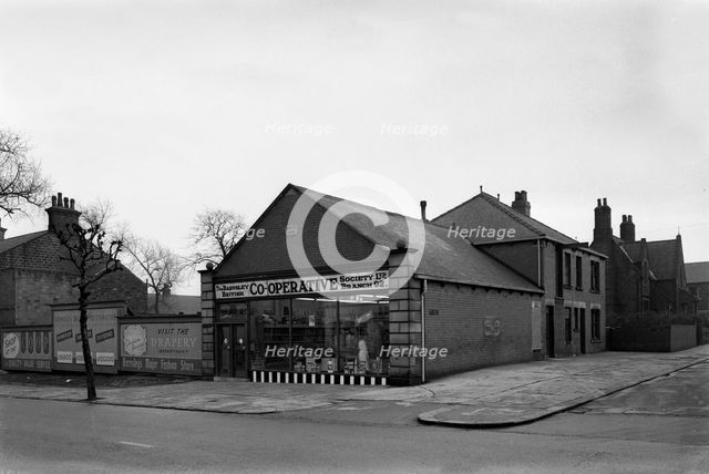 Exterior of the Dodworth Road Co-op, Barnsley, South Yorkshire, 1957. Creator: Michael Walters.