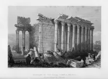 Exterior of the Great Temple, Balbec 1841. Creator: Robert Sands