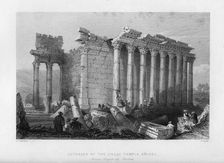 Exterior of the Great Temple, Balbec 1841. Creator: Robert Sands