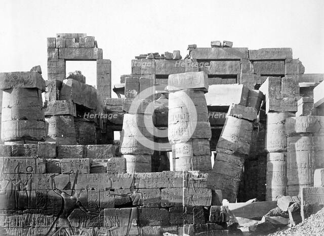 Exterior of the Hypostyle hall, temple of Amun-Re, Karnak, Egypt, 1878. Artist: Unknown
