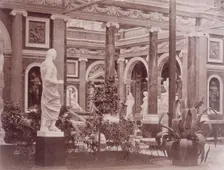 Exterior of the Italian Court Crystal Palace, Sydenham, 1852-1854. Creator: Philip Henry Delamotte