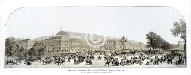 Exterior of the Palace of Industry, Exposition Universelle, Paris (1855), 1900.Artist: Benoist