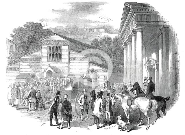 Exterior of the Pavilion, Royal Agricultural Society's Show, Shrewsbury, 1845. Creator: Smyth.