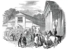 Exterior of the Pavilion, Royal Agricultural Society's Show, Shrewsbury, 1845. Creator: Smyth