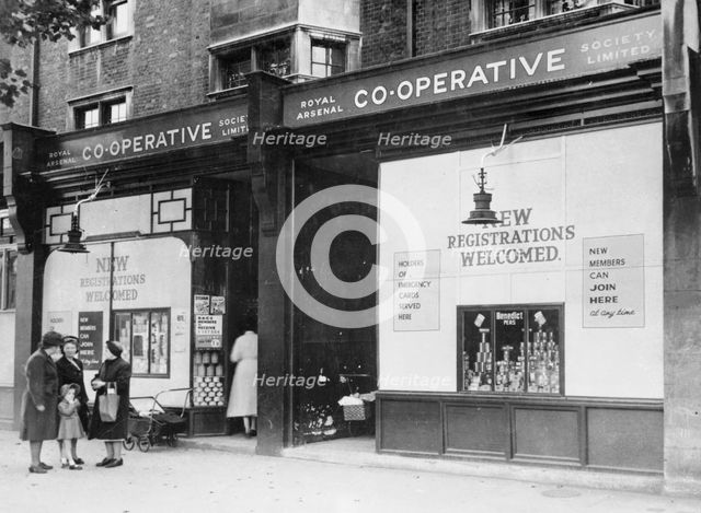 Exterior of the Royal Arsenal Co-operative Society Ltd, Old Kent Road, London, 1946. Creator: Unknown.