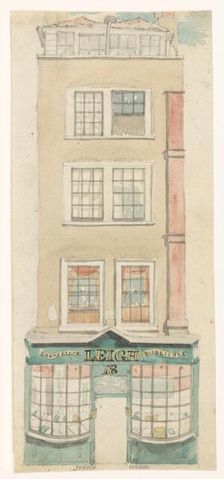 Exterior of the store of bookseller and publisher Samuel Leigh in London, 1814-c.1840. Creator: Anon