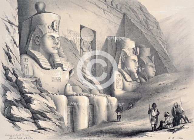 'Exterior of the South Temple, Ebsamboul, Nubia', c1850. Artist: Augustus Butler