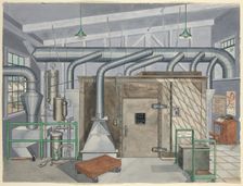 Exterior Sand Blasting Chamber, 1935, 1935/1942. Creator: Perkins Harnly