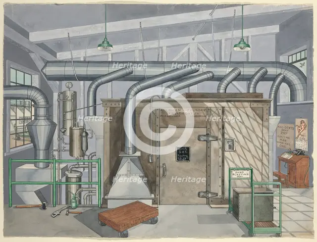 Exterior Sand Blasting Chamber, 1935, 1935/1942. Creator: Perkins Harnly.