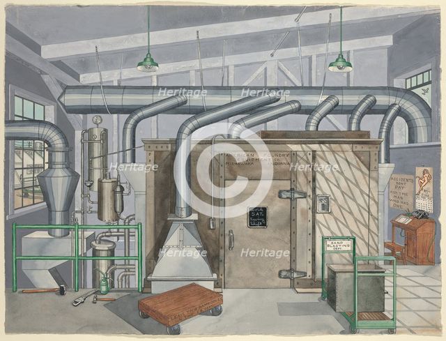 Exterior Sand Blasting Chamber, 1935, 1935/1942. Creator: Perkins Harnly.