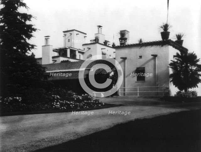 Exterior side, Mrs. Phoebe Apperson Hearst's home, Pleasanton, California, 1920s. Creator: Frances Benjamin Johnston.