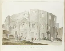 Exterior wall of old theater of Catania, 1778. Creator: Louis Ducros