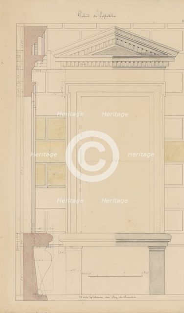 Exterior Window Bay from the Farnese Palace of Caprarola, Preparatory Study..., 1815-23. Creator: François Debret.
