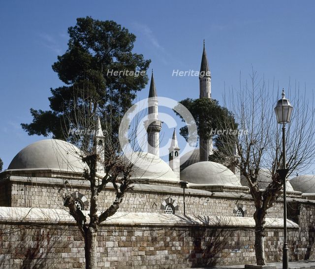 Exterior, Takiyyeh Al-Sulay Maniyyeh mosque, Damascus, Syria, 2001.  Creator: LTL.