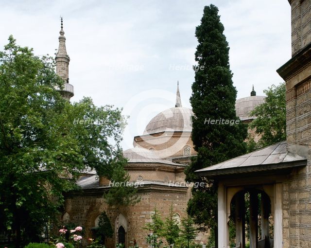 Exterior view, Muradiye Mosque, Muradiye Complex, Busra, Turkey, completed in 1426 (1999). Creator: LTL.