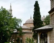 Exterior view, Muradiye Mosque, Muradiye Complex, Busra, Turkey, completed in 1426 (1999). Creator: LTL