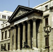 Exterior view of the Congress of Deputies, built between 1843 and 1850 by Narciso Pascual y Colomer