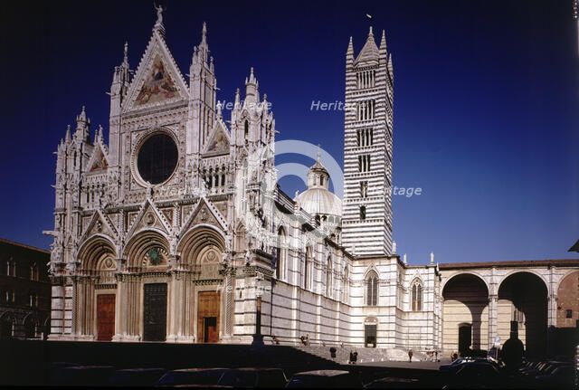 Exterior view of the Cathedral of Siena.
