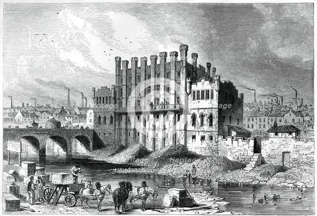 Exterior view of the Castle grinding mill at Sheffield, 1886. Artist: Unknown