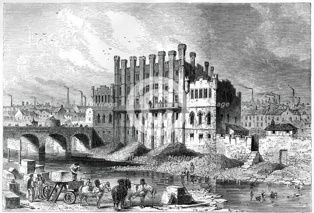 Exterior view of the Castle grinding mill at Sheffield, 1886. Artist: Unknown
