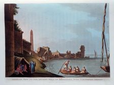 Exterior View of the Ancient Wall of Alexandria, with Cleopatra's Needle 1802. Creator: Thomas Milton