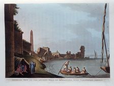Exterior View of the Ancient Wall of Alexandria, with Cleopatra's Needle 1802. Creator: Thomas Milton