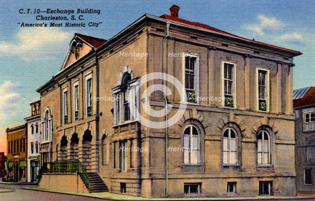 Exterior view of the Exchange building, Charleston, South Carolina, USA, 1940. Artist: Unknown
