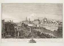 Exterior View of the Italian Gate of the Ramparts of the Town of Dresden, 1750. Creator: Bernardo Bellotto