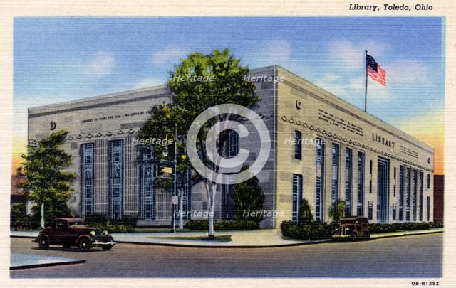 Exterior view of the Library, Toledo, Ohio, USA, 1940. Artist: Unknown