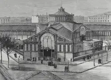 Exterior view of the new San Antonio Market, Barcelona, Catalonia, Spain, 1883. Creator: Eugenio Vela