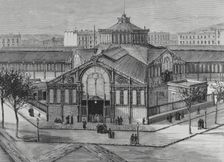Exterior view of the new San Antonio Market, Barcelona, Catalonia, Spain, 1883. Creator: Eugenio Vela