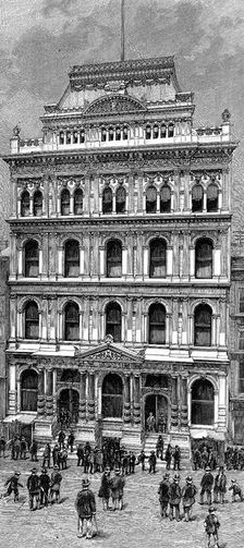 Exterior view of the New York Stock Exchange, 1885